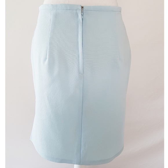Light Blue Pencil Skirt with Side Slits - Picture 3 of 5